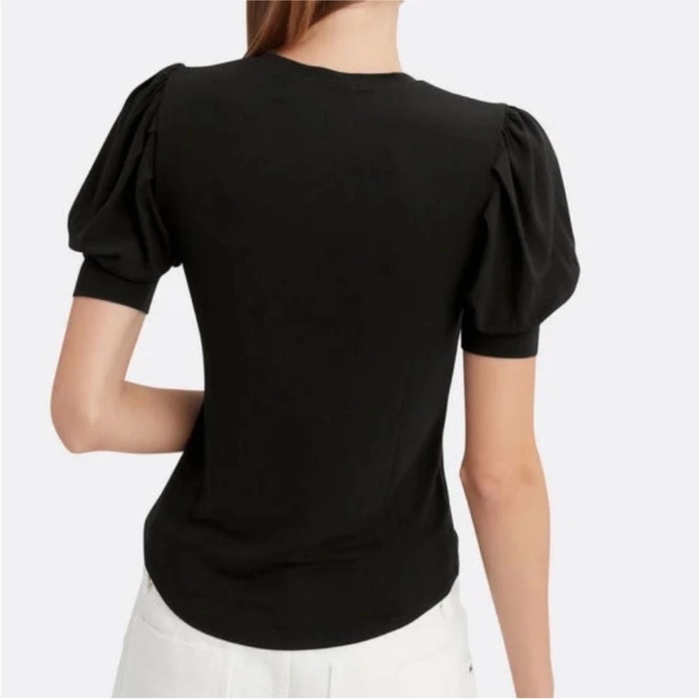 Frame Denim Black Puff Sleeve Tee - Picture 2 of 8